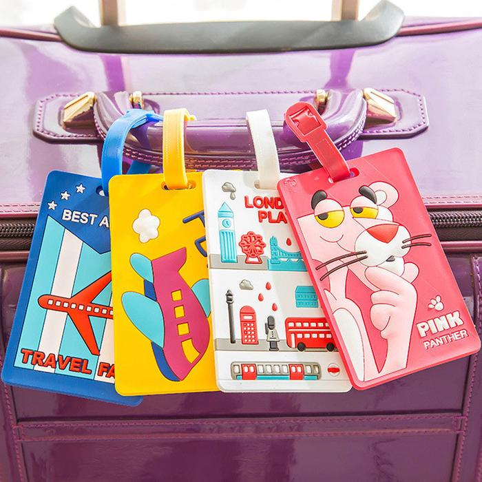 BD Name Tag Gantungan Koper Motif Lucu Bahan Silikon Luggage Tag Cartoon ID Address Travel Penanda K