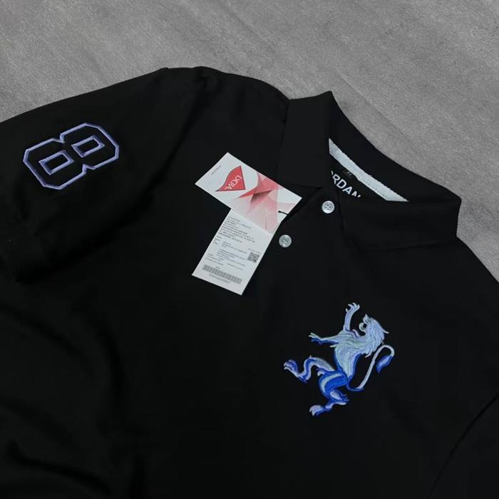 GIORDANO Kaos Polo 3D LION PREMIUM Katun CVC 20s Basic Distro Polo Shirt dengan Dua Kancing Embos un