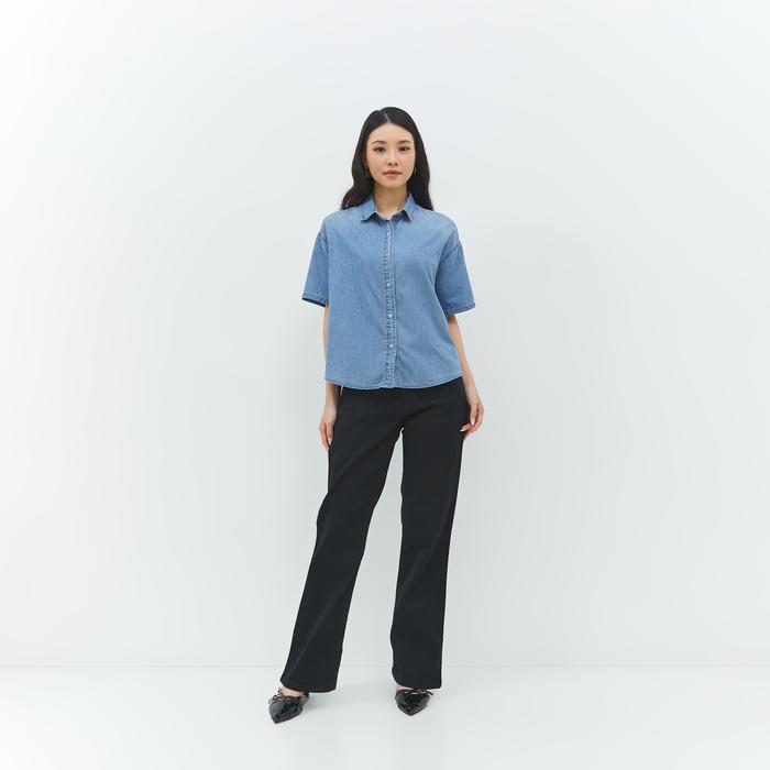 Geela Official - Gantari Ue Denim Shirt (G.1532) | Kemeja Wanita