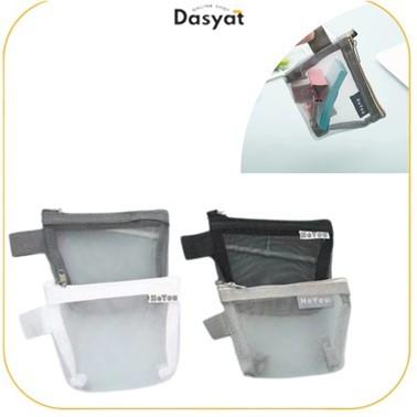 Dos Tas Makeup Mini Transparan Jaring Dompet Koin Pouch Makeup Mini Terbaru