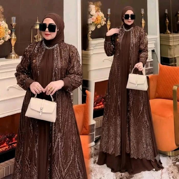 - Gamis Brokat Payet Mewah Model Yasmina Dress