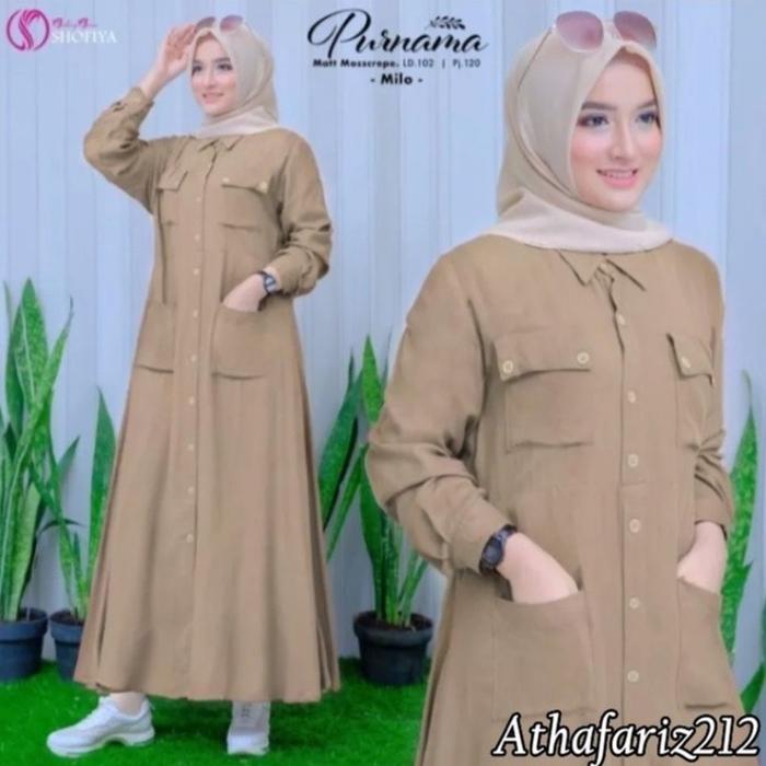 NEW Baju Muslim Wanita Games Dewasa Dres Pengajian Seragam Ibu Korea Style Elegan Mewah Maxidress Pl