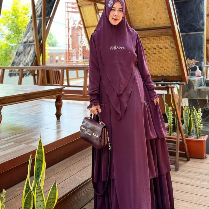 Gamis Asiyah polosan mozza syari