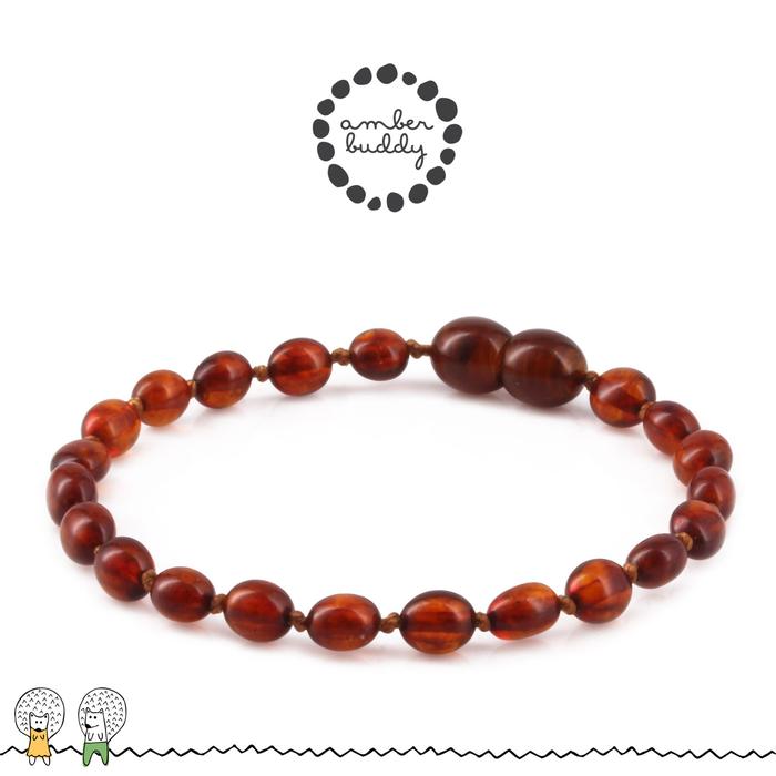 Amber Buddy | XO54C Gelang Amber Dewasa Cognac Glossy - 18cm