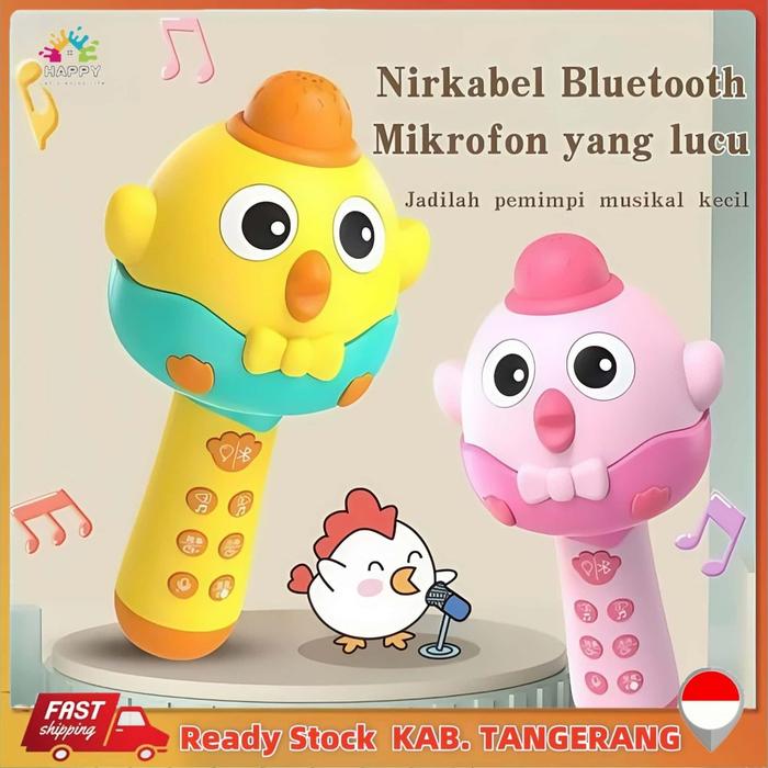 【Cina Versi】Mikrofon Karaoke Anak Speaker Bluetooth Nirkabel Mikrofon Bernyanyi untuk Bayi Perempuan