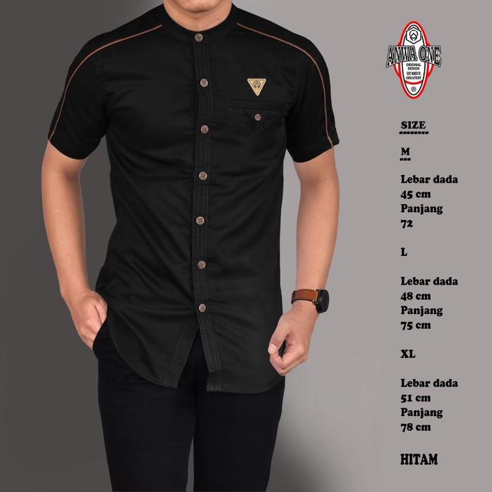 Atasan Kemeja Kemko Terbaru original Anwa One Formal Koko Lembut Muslim Nyaman Panjang Pria Simple T