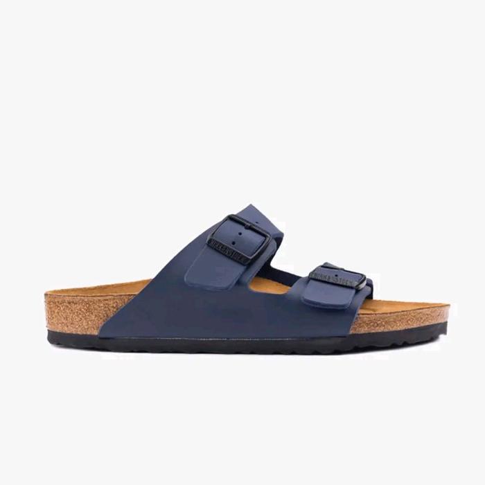 BIRKENSTOCK Men's Arizona Duo Strapped Sandals Regular Sandal Pria Original - Blue