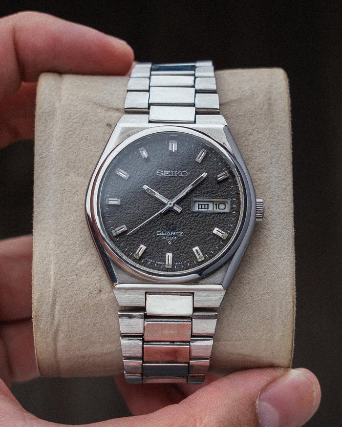 Seiko SQ Black Textured Meteorite Dial
