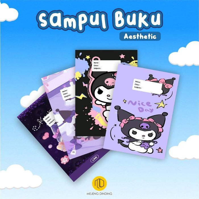 SAMPUL BUKU AESTHETIC ISI 10 PCS / SAMPUL BUKU MOTIF KUROMI SANRIO 2 / SAMPUL BUKU BOOK COVER A5/B5