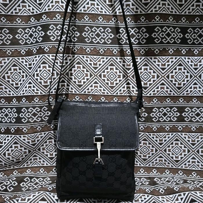 GC GG kanvas jackie authentic - GG noir - tas kanvas GG - tas kanvas mix kulit asli - original bag -