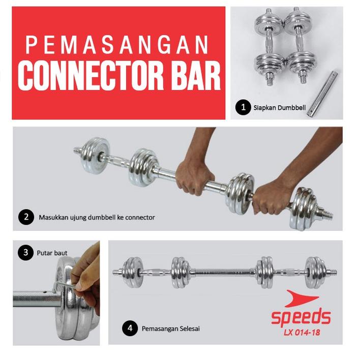 SPEEDS Dumbell Connecting Bar Dumble Connector Rods Penyambung Dumbell Fitness/Gym 014-18