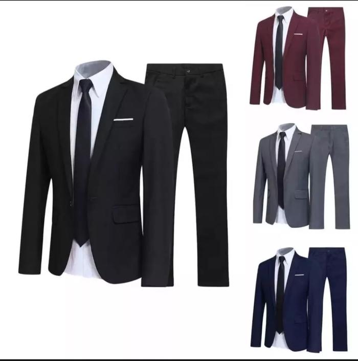 COD Setelan jas pria / Setelan Jas Hitam Formal Pria / Setelan Jas Dan Celana / Jas Wisuda Pria / Ja