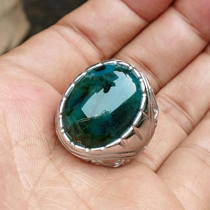 cincin batu bacan Doko majiko totol coklat keristal clean ngaca bergiwang asli