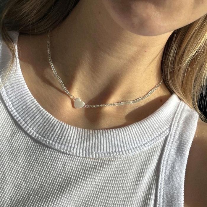 Kalung Wanita manik bening love Terbaru