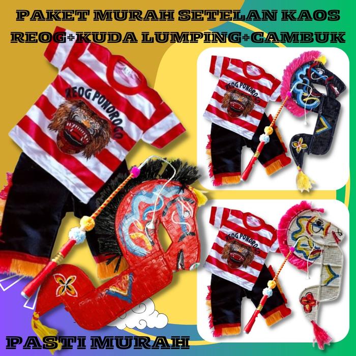 Set baju reog dan jaranan kuda lumping+cambuk Fashion