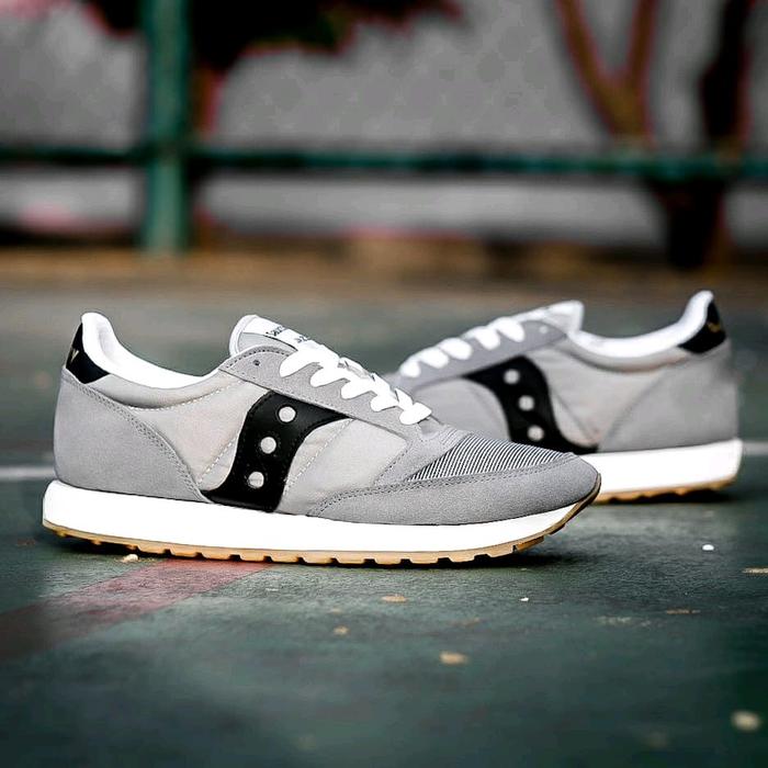 SEPATU SNEAKERS CASUAL PRIA SEPATU SOUCONY JAZZ VINTAGE GREY BLACK GUM