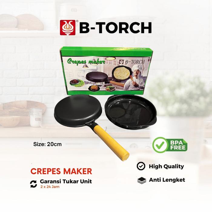 B-TORCH Wajan Kwalik Crepes Maker Cetakan Kulit Lumpia Risol Anti Lengket