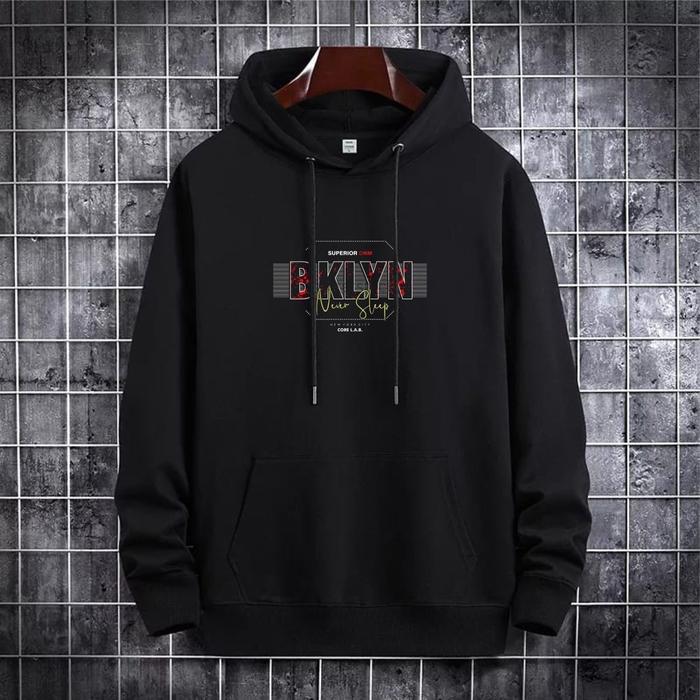 Hoodie Jumper Sablon BKLYN UnisexPria Wanit Terbaru Hoodie