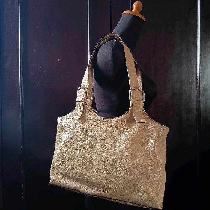 Shoulder Bag / Tote Bag / Tas Bahu Kulit Asli Tous Spain Beige Genuine Leather Preloved/second