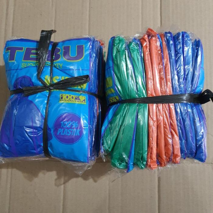 [Harga per 6 / 12 pcs] Jas hujan merk tebu plastik / kresek / portable LDPE murah harga grosir