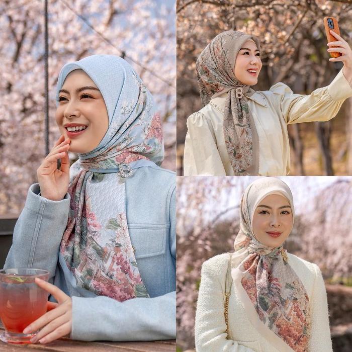 [NEW] Buttonscarves SEOUL SQUARE SERIES | HIJAB VOAL SEGIEMPAT | JILBAB MOTIF PRINTING KERUDUNG MOTI