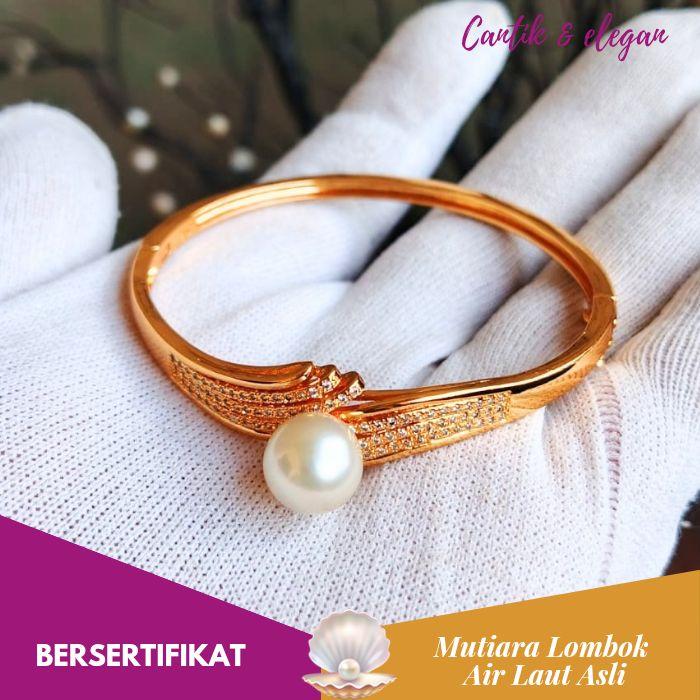 Gelang Mutiara Air Laut Asli Lombok Bersertifikat