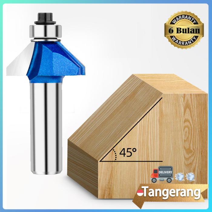 1/4 inch Mata Profil Router bits 45° Chamfer 6mm Mata Router Profil Kayu V 45 Derajat