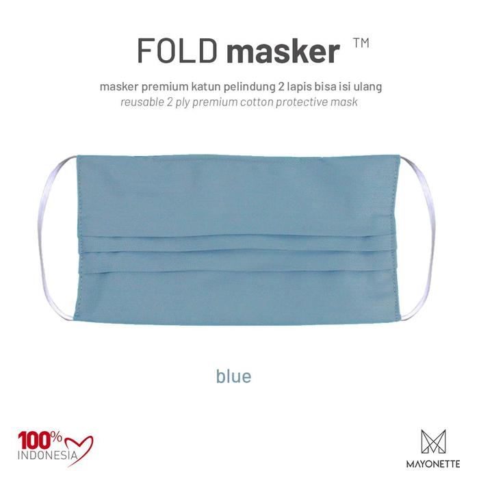 MAYONETTE Fold Masker Kain Premium Cotton 2 Ply + Kawat Hidung Nose Wire Bisa Diisi FIlter