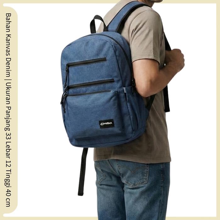 (PROMO) KANVAS !!! TAS RANSEL PRIA KAIN BACKPACK SEMARANG BUAT TRAVEL PUNGGUNG BAG SEKOLAH LAPTOP