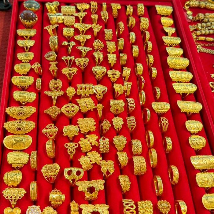Cincin Perak Lapis Emas Setengah Suku