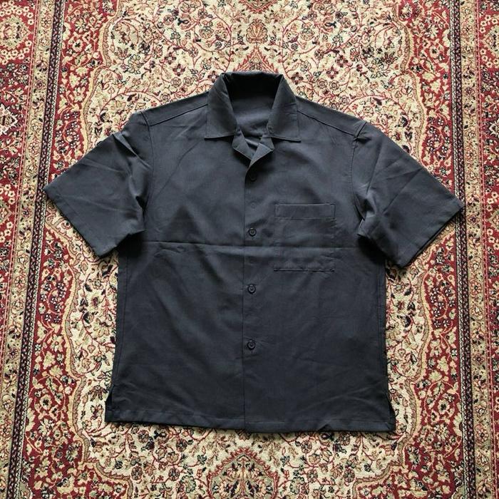 Kemeja Gu open collar oversize shirt Gu japan work shirt HI095