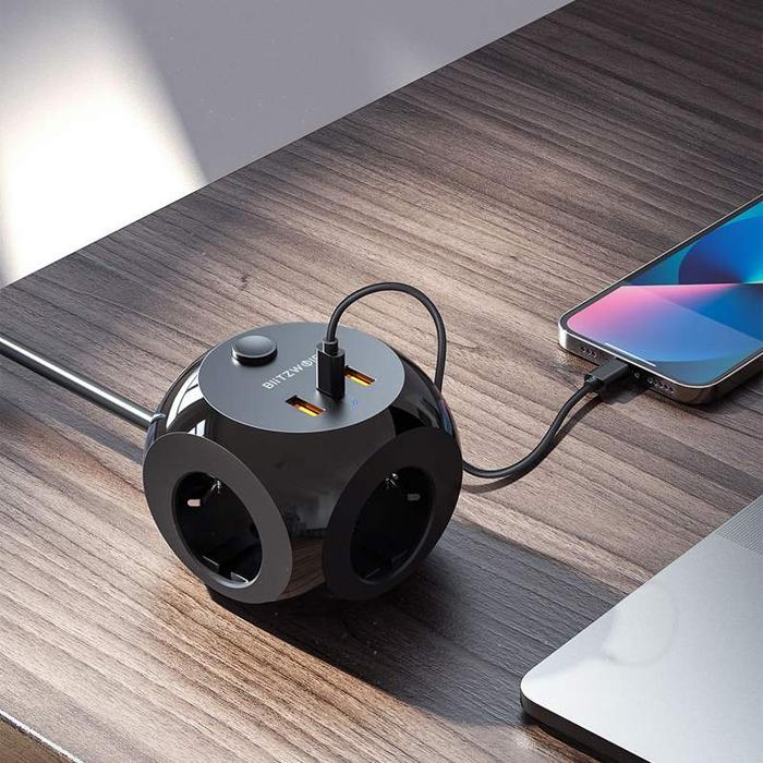 BlitzWolf BW-PC1 2500W Power Strip Socket USB Charger With 3 * AC