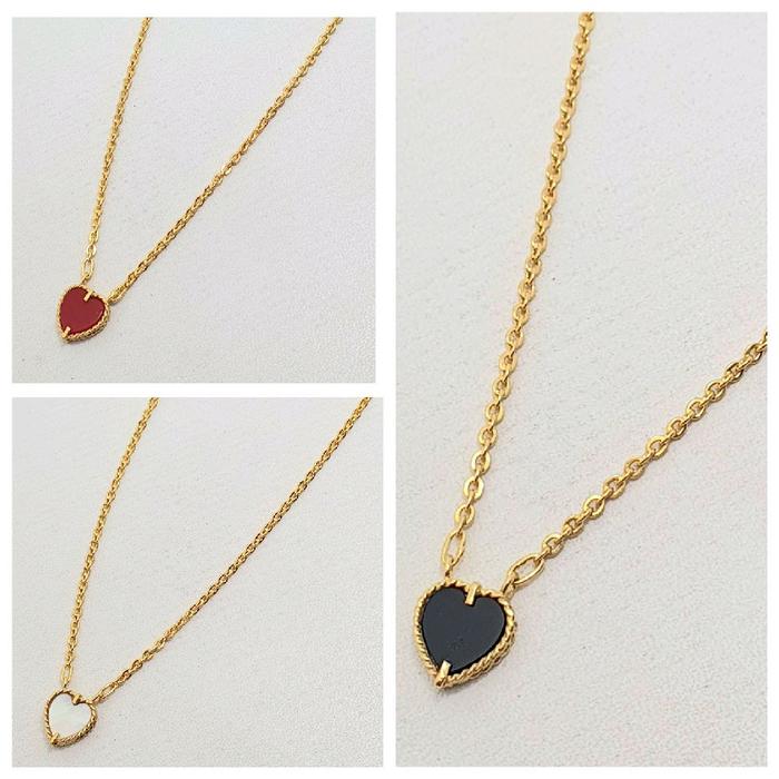 Kalung Rante Nori Emas Muda Bandul Batu Love 3 Gram