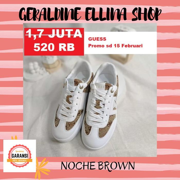 SNEAKERS GUESS WANITA  ORIGINAL SERI NOCHE BROWN