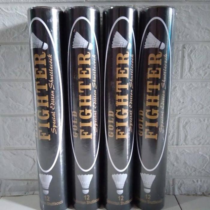 Shuttlecock FIGHTER Speed 78 Black Gold Red Bulu Angsa Durable Original