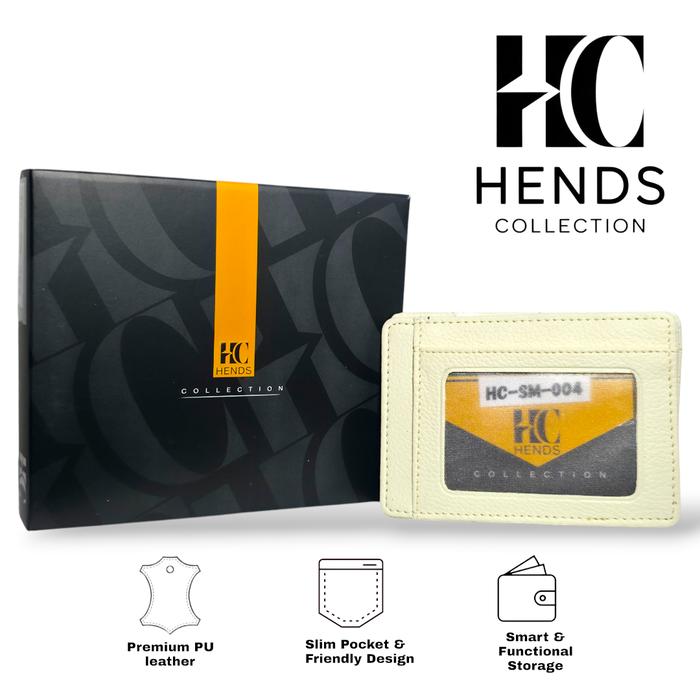HENDS Dompet Kartu Flip Magic Pria Cream Kulit Sintetis Premium HC-SM-004 / HENDS COLLECTION Kulit P