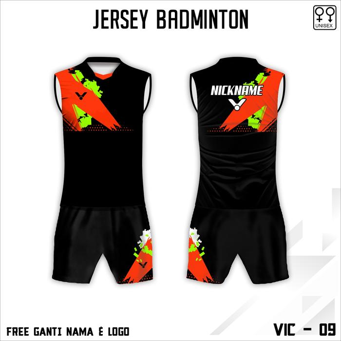 Setelan Jersey kaos badminton baju olah raga bulu tagkis victor terbaru dewasa singlet