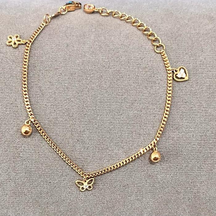 Gelang Rantai 375/8k love kupu Rose gold