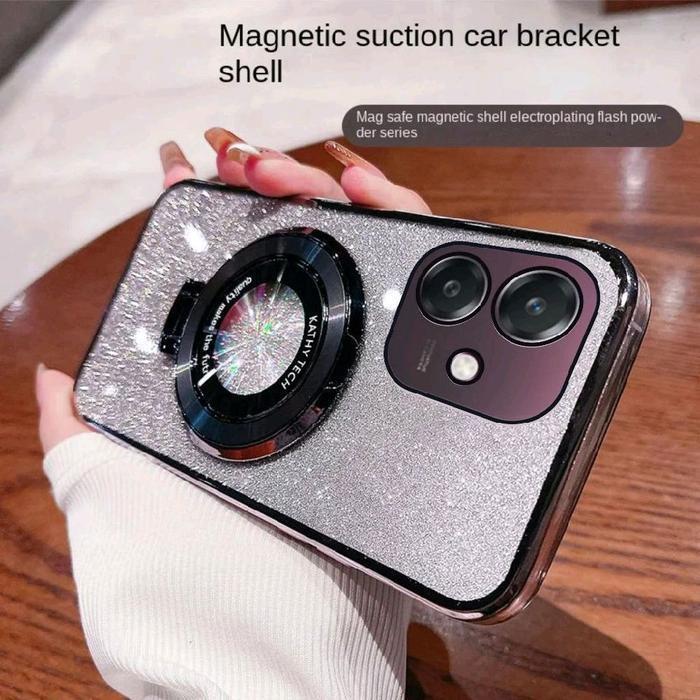 Case Opo A5I Soft Case Ring Standing Glitter Mangsafe Terbaru Casing Terbaru