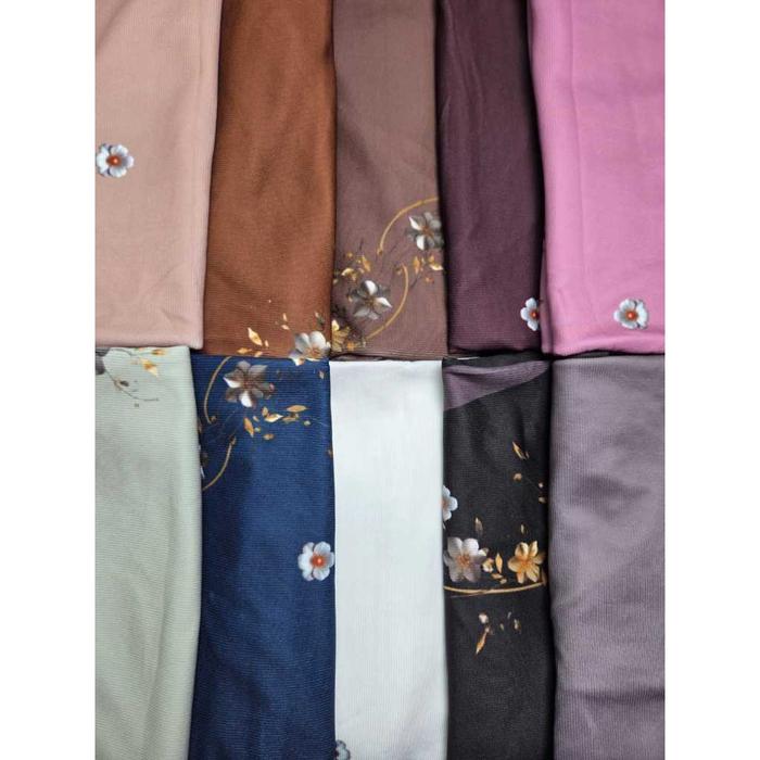 terlaris bergo printing ranting gold / bergo printing premium / hijab instan knit printing bergo