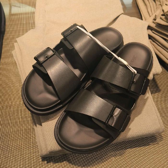 Sandal Zara Pria Motif Tali Ganda Original Hitam