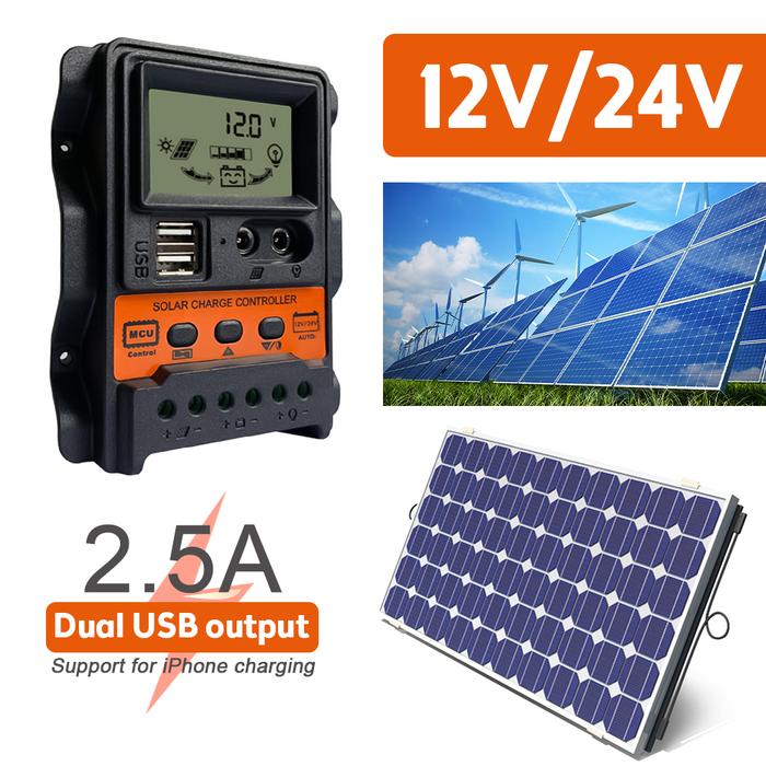 10/20/30A Solar Pwm Controller LCD PWM Photovoltaic Power Generation