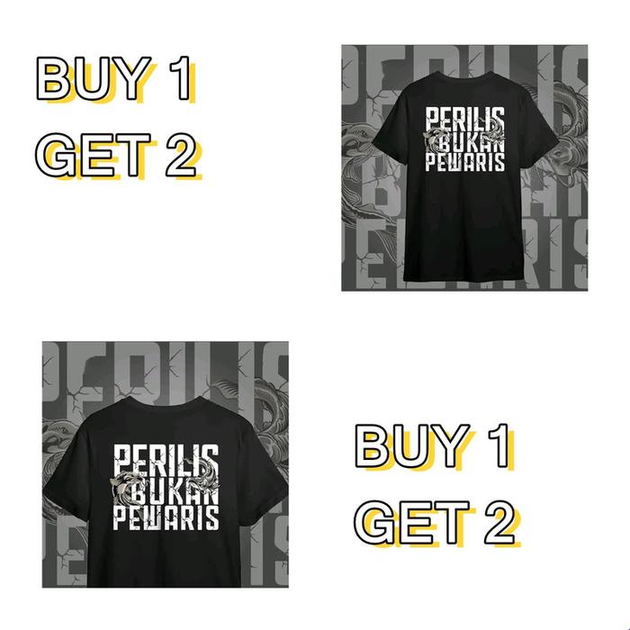 [ANAK KAOS] [BUY 1 GET 2] Kaos Oblong Desain "Lawan Arus - Perilis Bukan Pewaris" & Gaya Keras | Kao