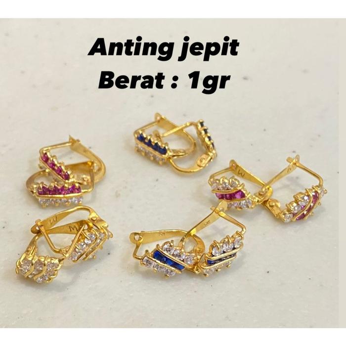 Anting Jepit Emas 1 Gram American Diamond