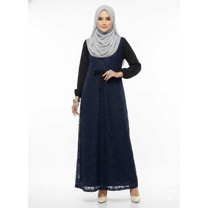 Eprise Gamis Navy – KP266 | Gaun Maxi Wanita Muslim | Dress Lebaran