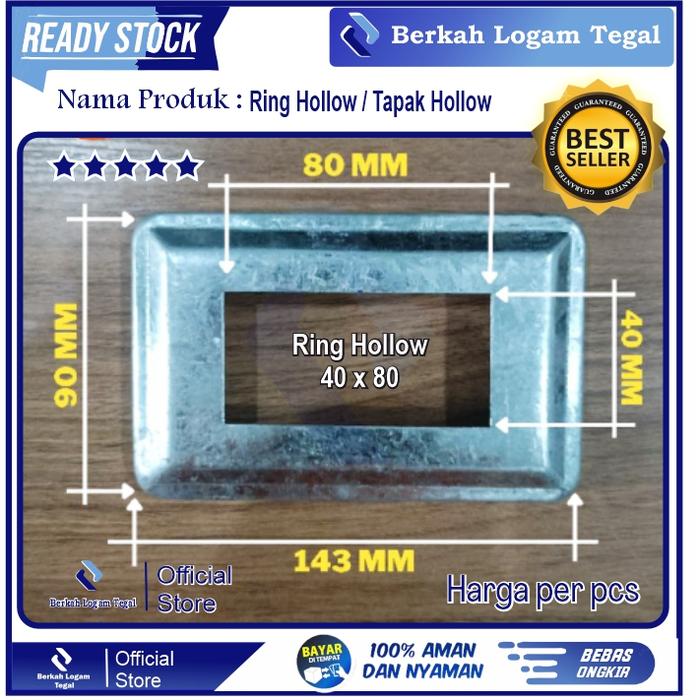 Ring hollow 40x80 mm tapak hollow minimalis ornament pintu pagar besi