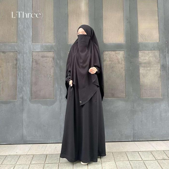 Khalisa Gamis Set French Khimar Syar'i - Lthree By Lubna Simple Elegant Gamis Set Syar'i Muslim Wani