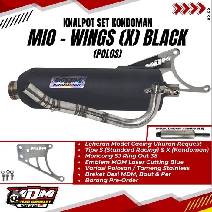 MDM RACING MUFFLER Kenalpot Type Wings Mio Sporty / Mio Smile / Mio Karbu