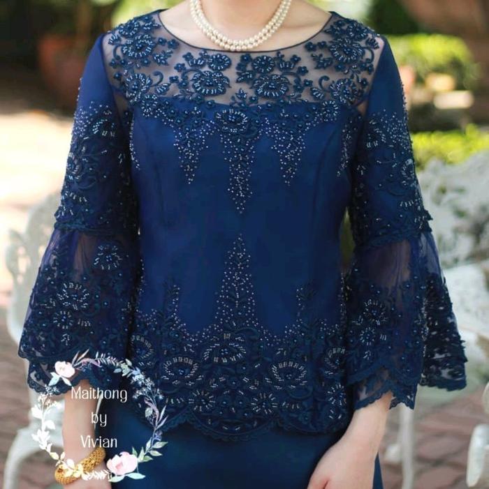Blouse Maithong berpayet mewah asli Bangkok