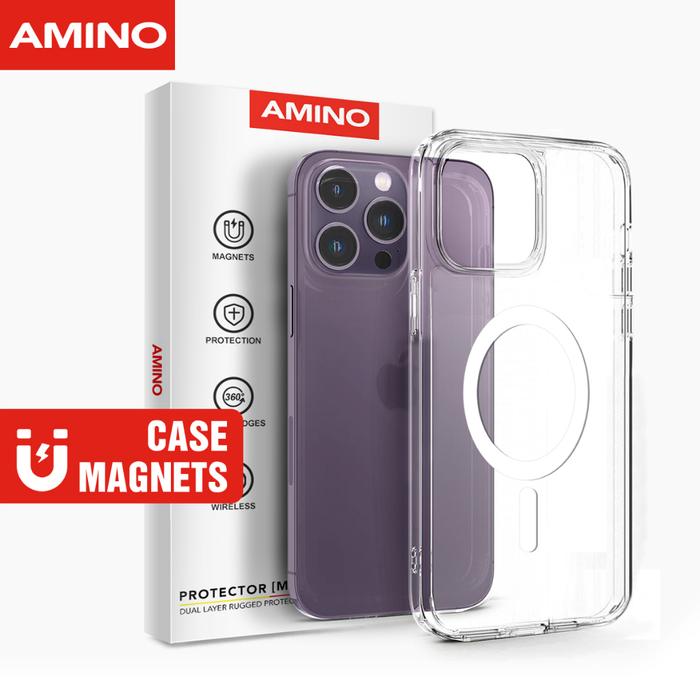 AMINO Magnetic Case Untuk Iphone 11 15 Pro Max 14 Pro Max 13 Pro Max 14 Plus 15 Plus 12 Pro Max 11 P